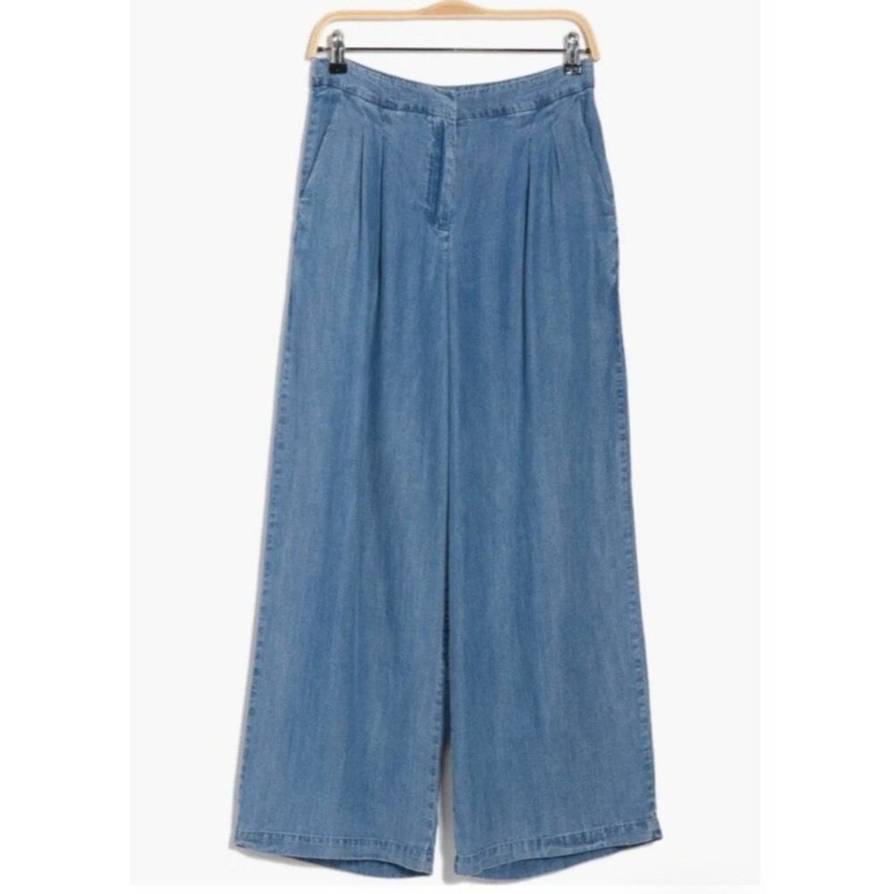 Industry Republic Tencel Lyocell Wide Leg Chambray Jeans Pants Womens S Blue NEW